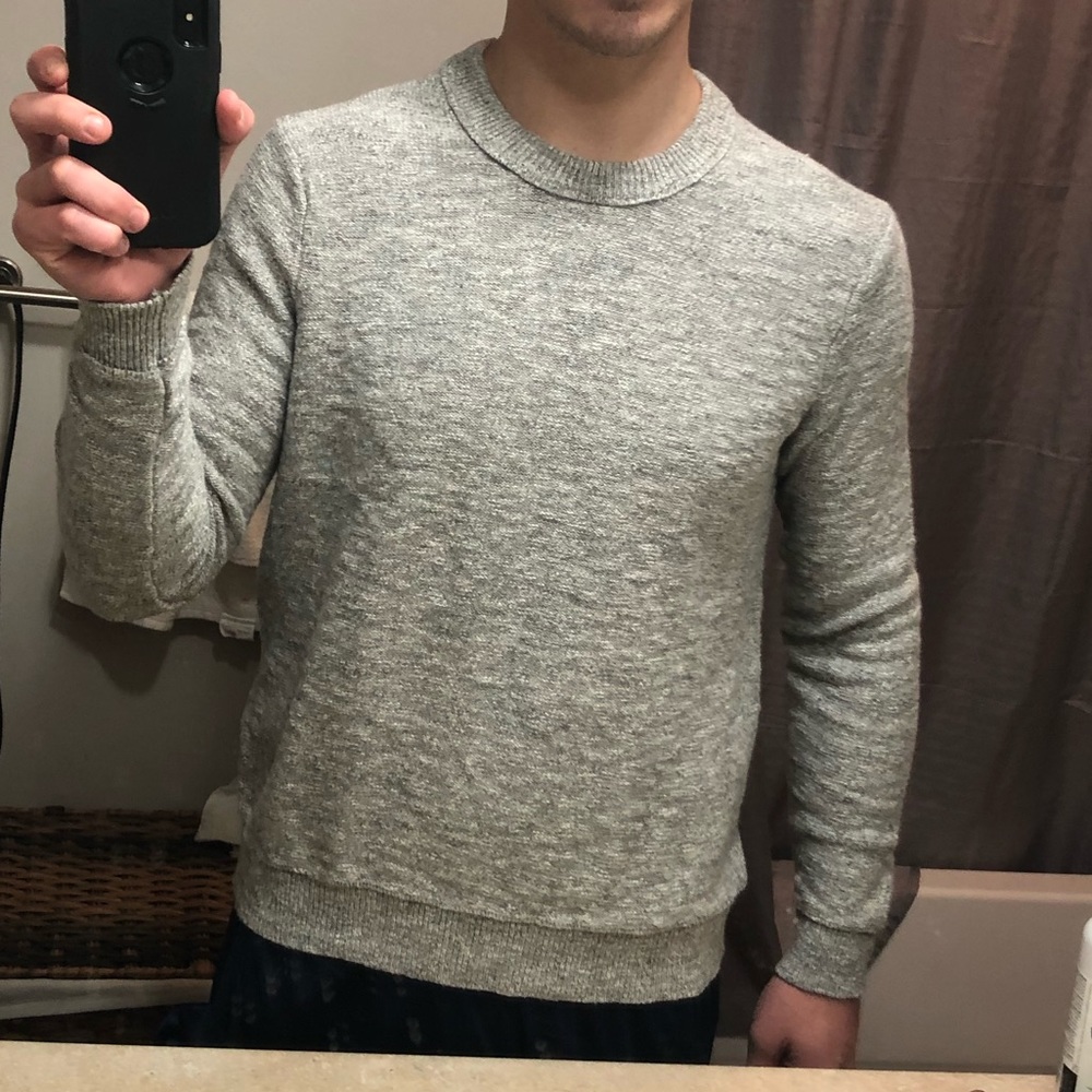 Outerknown Women's Solid Grey Knit Crew Sweater L - image 7